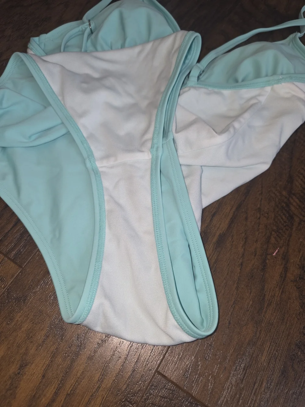 Light Aqua One-Piece Swimsuit with Adjustable Straps